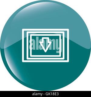 Download web button with arrow and folder Stock Vector