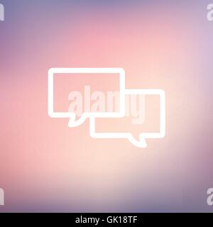 Two Speech bubbles thin line icon Stock Vector