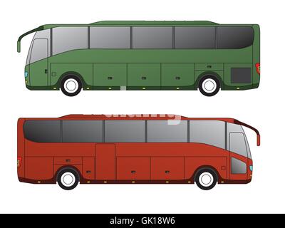 Tourist bus design with single axle Stock Vector