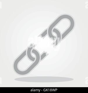 three pieces of broken chain Stock Vector