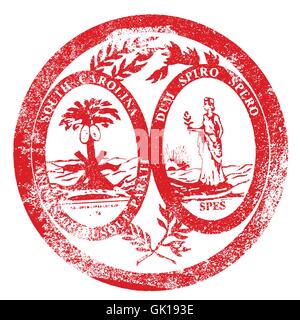 South Carolina Seal Stamp Stock Vector