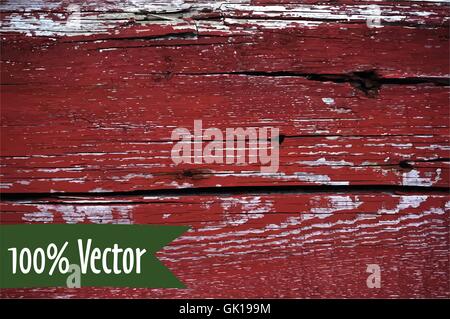 Wooden texture background. Vector illustration of red painted wood plank wall Stock Vector