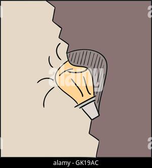 bulb, bright and dark sides Stock Vector