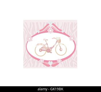 Bicycle with flowers in the basket Stock Vector