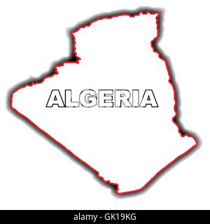 Outline Map of Algeria Stock Vector