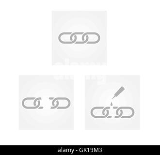 three pieces of chain Stock Vector
