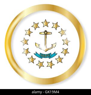 Rhode Island Flag Button Stock Vector