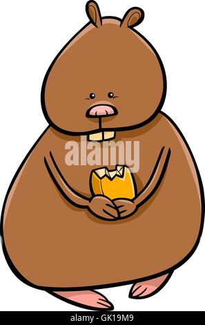 funny hamster cartoon illustration Stock Vector