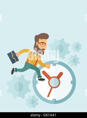 Running businessman. Stock Vector