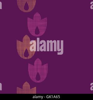Abstract textile geometric tulips stripes vertical seamless pattern background Stock Vector