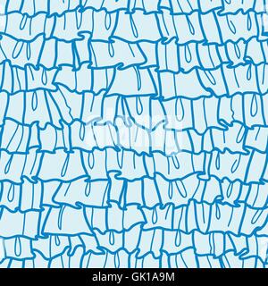 Blue ruffle fabric texture seamless pattern background Stock Vector