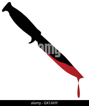 Blooded Bowie Knife Stock Vector