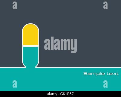 Simple medical advertising background with pill silhouette Stock Vector