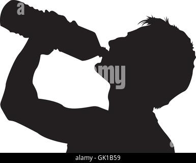 Man Drinking Water Stock Vector