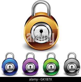 padlocks set Stock Vector