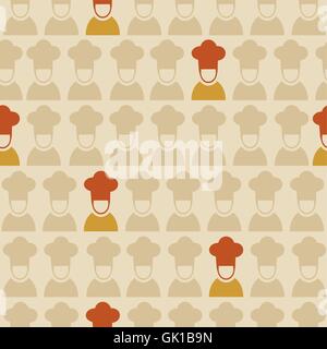 Kitchen seamless background pattern - chef hat dish and cutlery texture ...