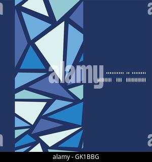Vector abstract ice chrystals vertical frame seamless pattern background Stock Vector