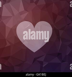 Heart in flat style icon Stock Vector