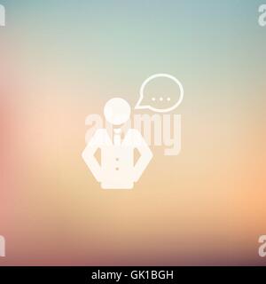 Male speech bubble in flat style icon Stock Vector