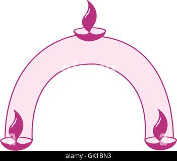 Indian Oil Lamp Banner Stock Vector