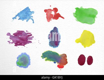Watercolor stains set illustration Stock Vector
