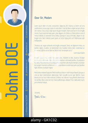 Resume & Cover Letter Template design - blue and white Stock Vector ...