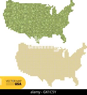 Vector dotted map of USA Stock Vector