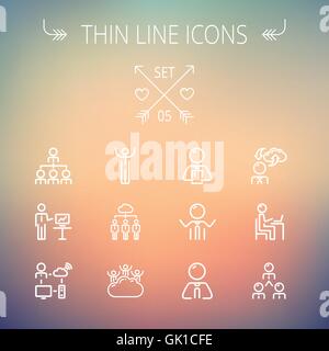 Business thin line icon set. Stock Vector