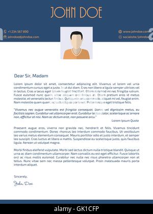 Flat style cover letter design Stock Vector