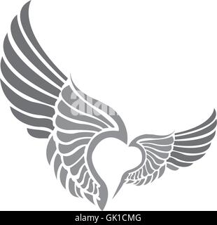 Wing Heart Stock Vector