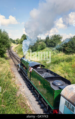 A preserved steam train heading for Cheltenham UK Stock Photo