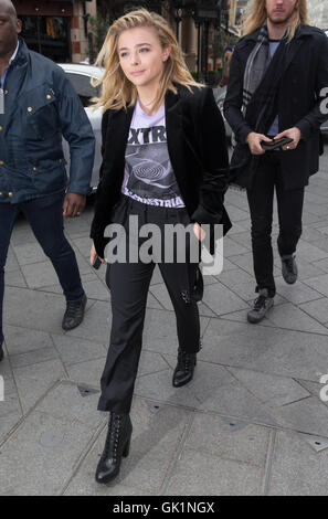 Chloe Grace Moritz pictured arriving at Capital Radio Featuring: Chloe ...