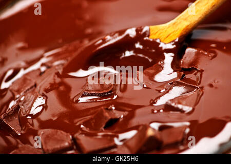 cocoa melting spoon Stock Photo