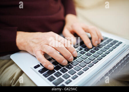 Using laptop Stock Photo