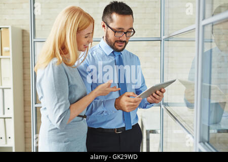 Using tablet pc Stock Photo