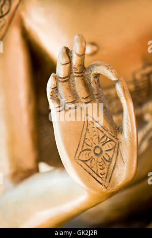 hand of the golden buddha Stock Photo