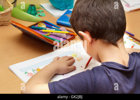 colour painting progenies Stock Photo