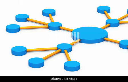 social networking - 01 - blue orange Stock Photo