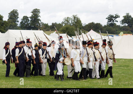 French Line infantry regiment at a reenactment in England Stock Photo