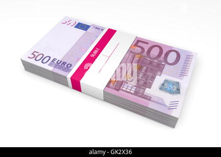euro stack notes Stock Photo