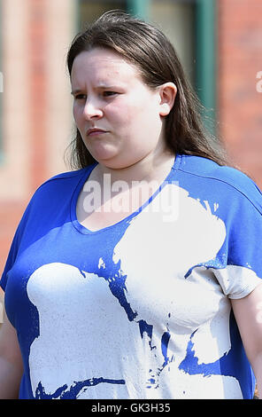 Jennifer Lampe arrives at Telford Magistrates' Court in Shropshire to be sentenced for beheading her two pet snakes after arming herself with scissors and a knife. Stock Photo