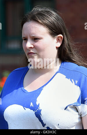 Jennifer Lampe arrives at Telford Magistrates' Court in Shropshire to be sentenced for beheading her two pet snakes after arming herself with scissors and a knife. Stock Photo