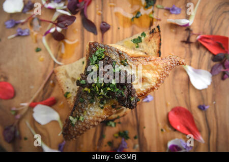 Small canape on board Stock Photo