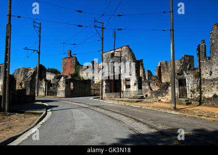 Limoges, France --- Oradour sur Glane, scene of the worst nazi atrocity in France during WW2. The town is preserved as it was th Stock Photo