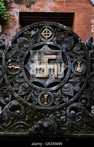  Indonesia  Bali  Ubud swastika symbol on shrine with 