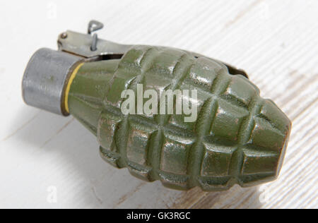 french hand grenade in green color Stock Photo