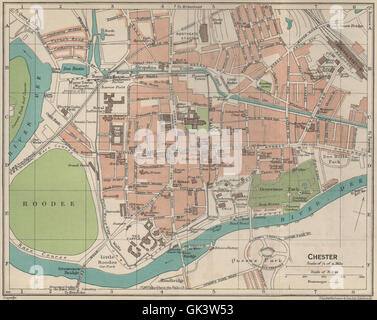 CHESTER. Vintage town city map plan. Cheshire, 1922 Stock Photo - Alamy