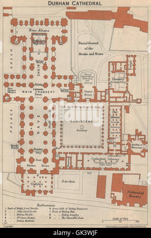 Floor plan of Durham Cathedral, Durham, England. From Old England: A ...