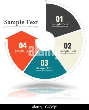 Continual circle arrow multicolor graph, infographic, business plan, education, can use for business concept, education diagram, Stock Vector