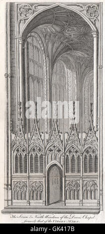 CANTERBURY CATHEDRAL. Dean's chapel. Screen & north windows. GOSTLING, 1825 Stock Photo